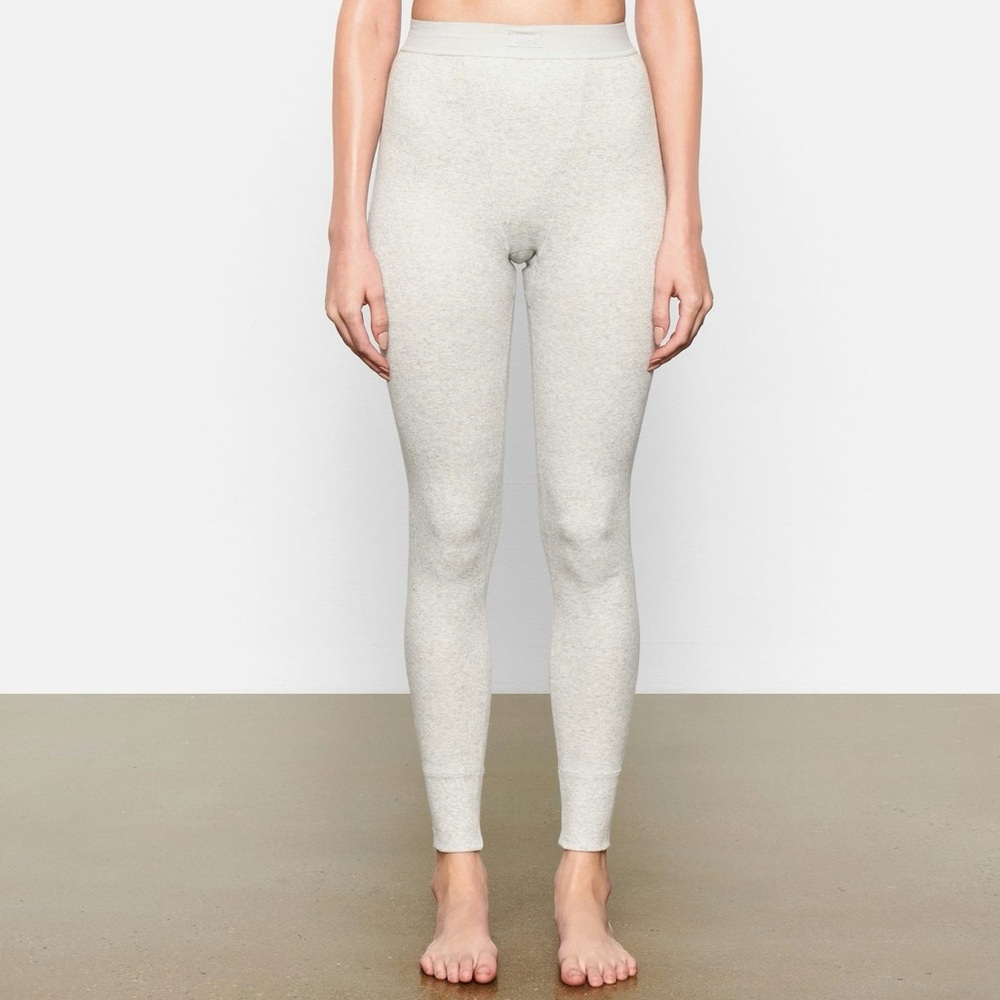 SKIMS NWT Cotton Rib Leggings Lught Heather Grey S
